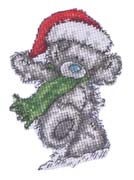 Schema punto croce Teddy Natale 1