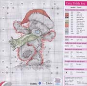 Schema punto croce Teddy Natale 2