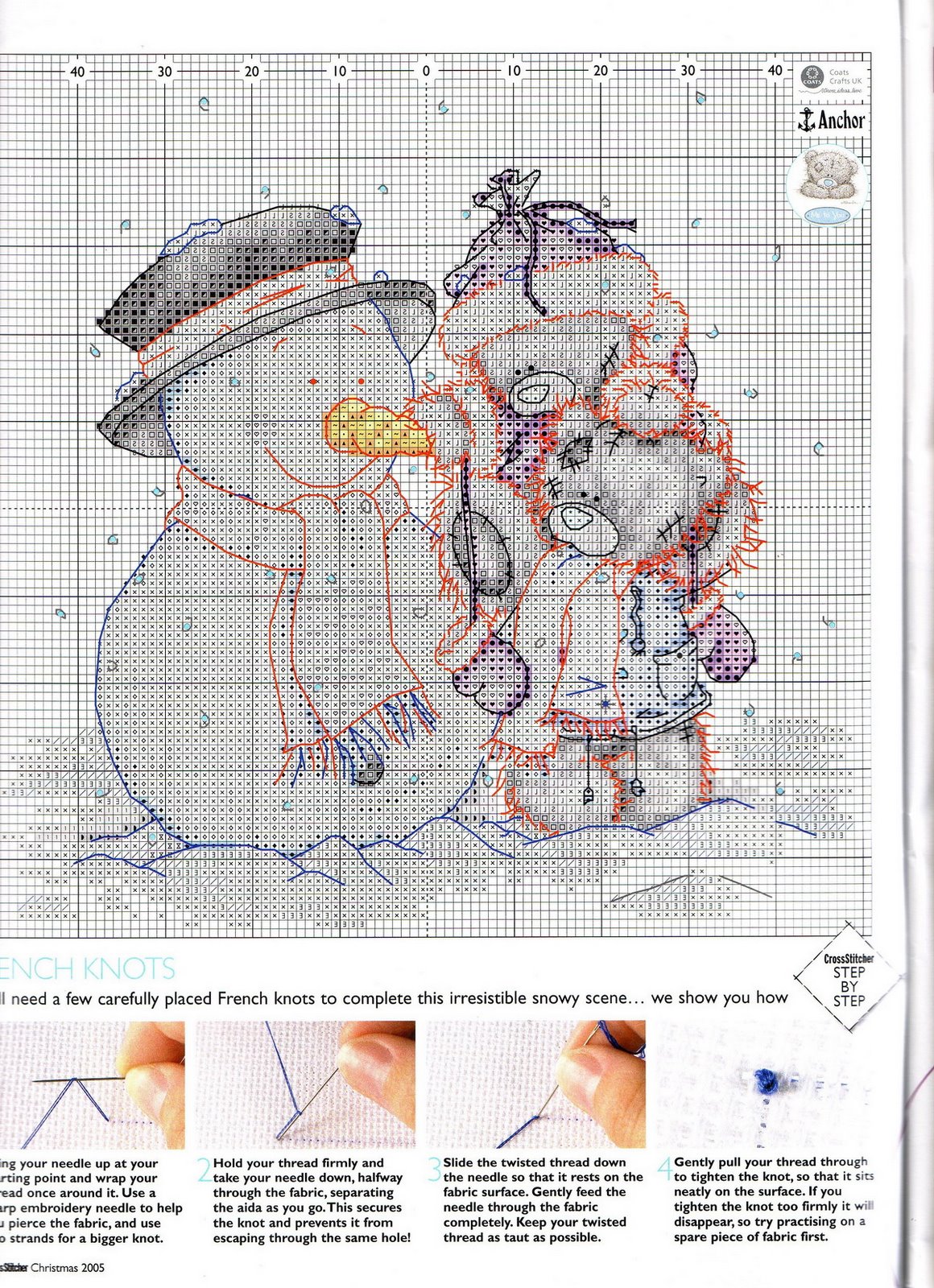 Schema punto croce Tatty Teddy Snowman 2