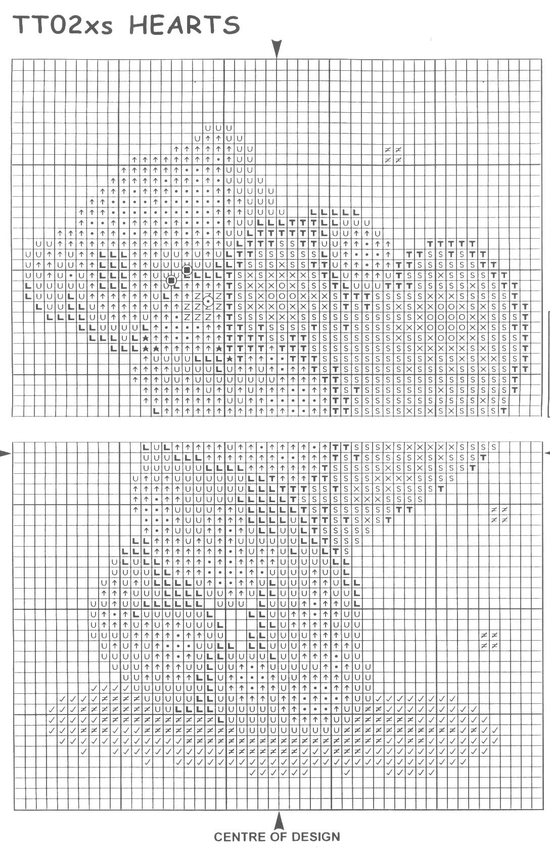 Schema punto croce Teddy Cuore 3
