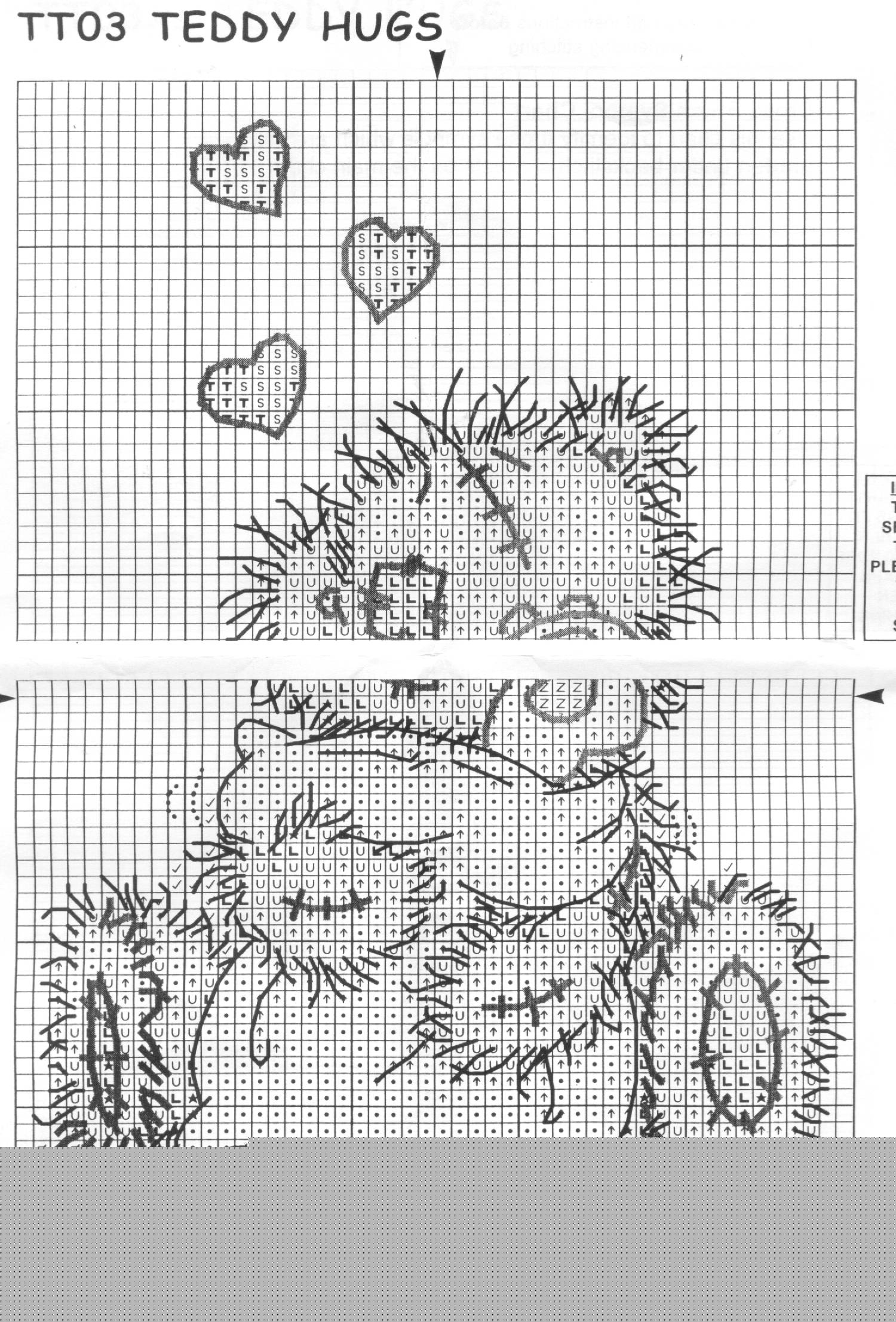 Schema punto croce Teddy Cuscino 2