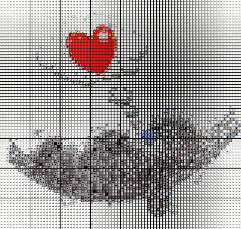 Schema punto croce Teddy Innamorato 2