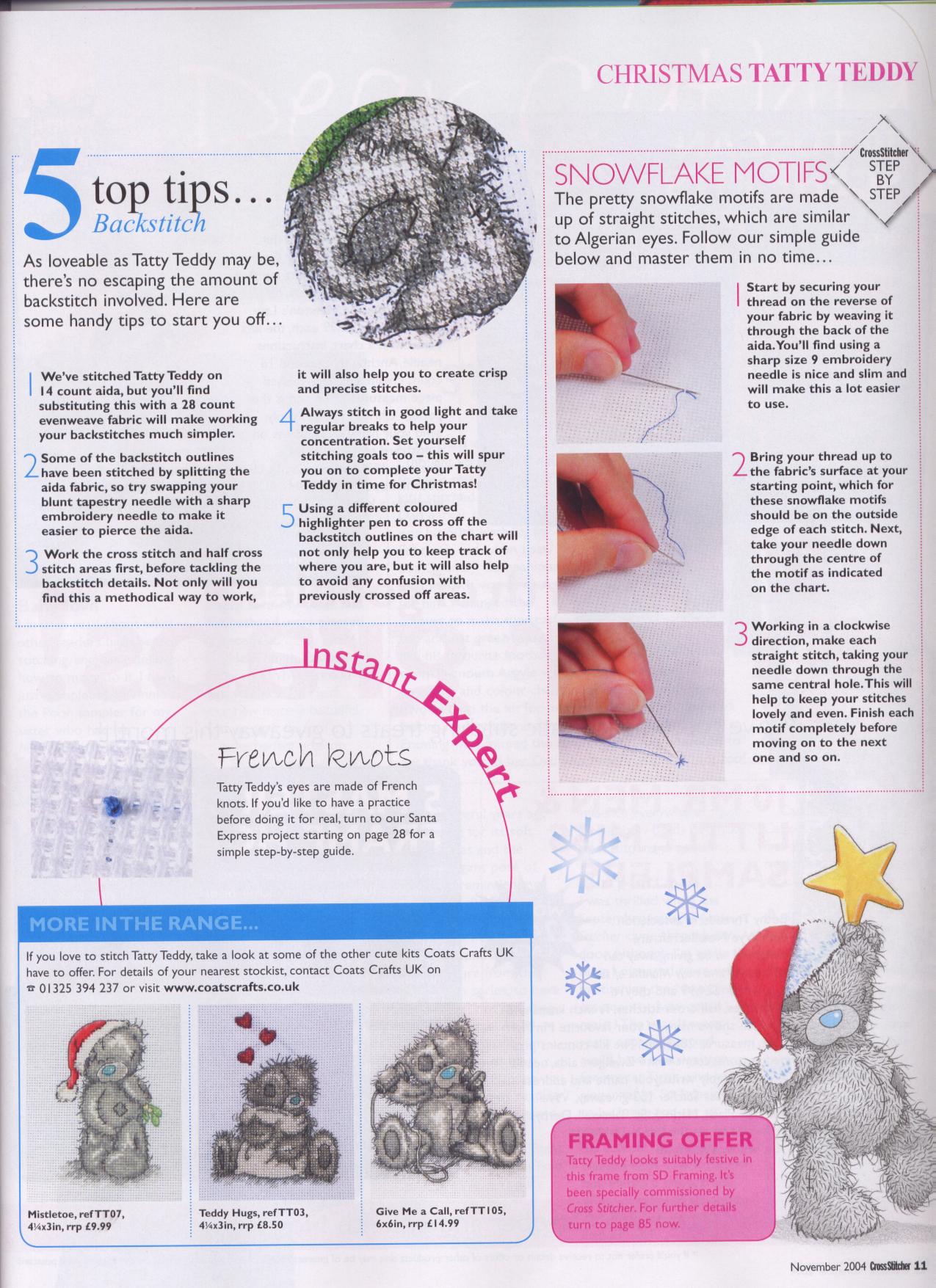 Schema punto croce Teddy Natale 3