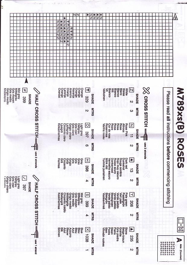 Schema punto croce Teddy Rose Rosse 6