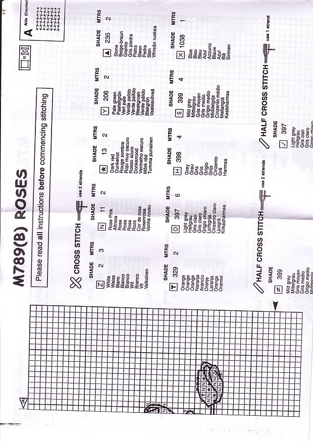 Schema punto croce Teddy Rose Rosse 7