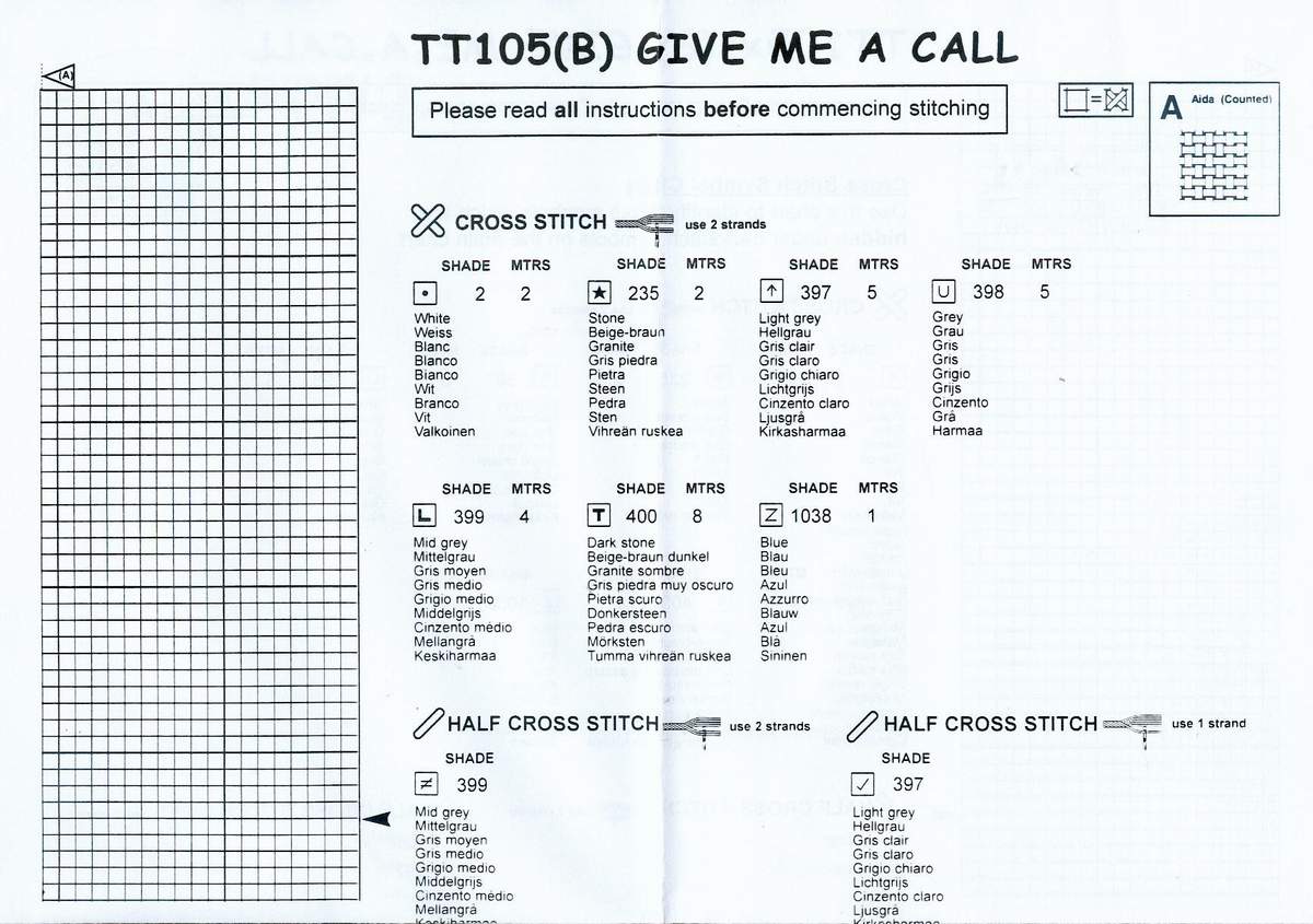 Schema punto croce Telefonata 5