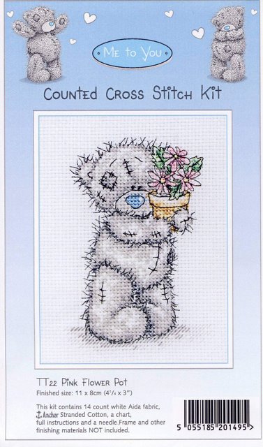 Schema punto croce Vaso Fiori Rosa 1