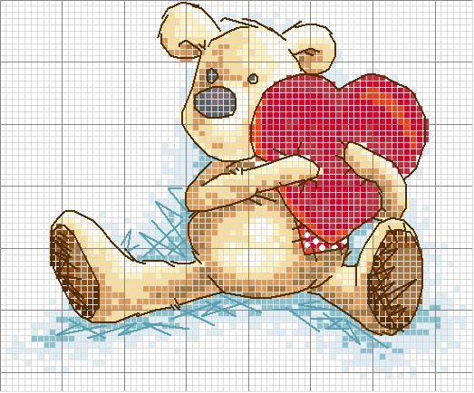 Schema punto croce Corazon 1