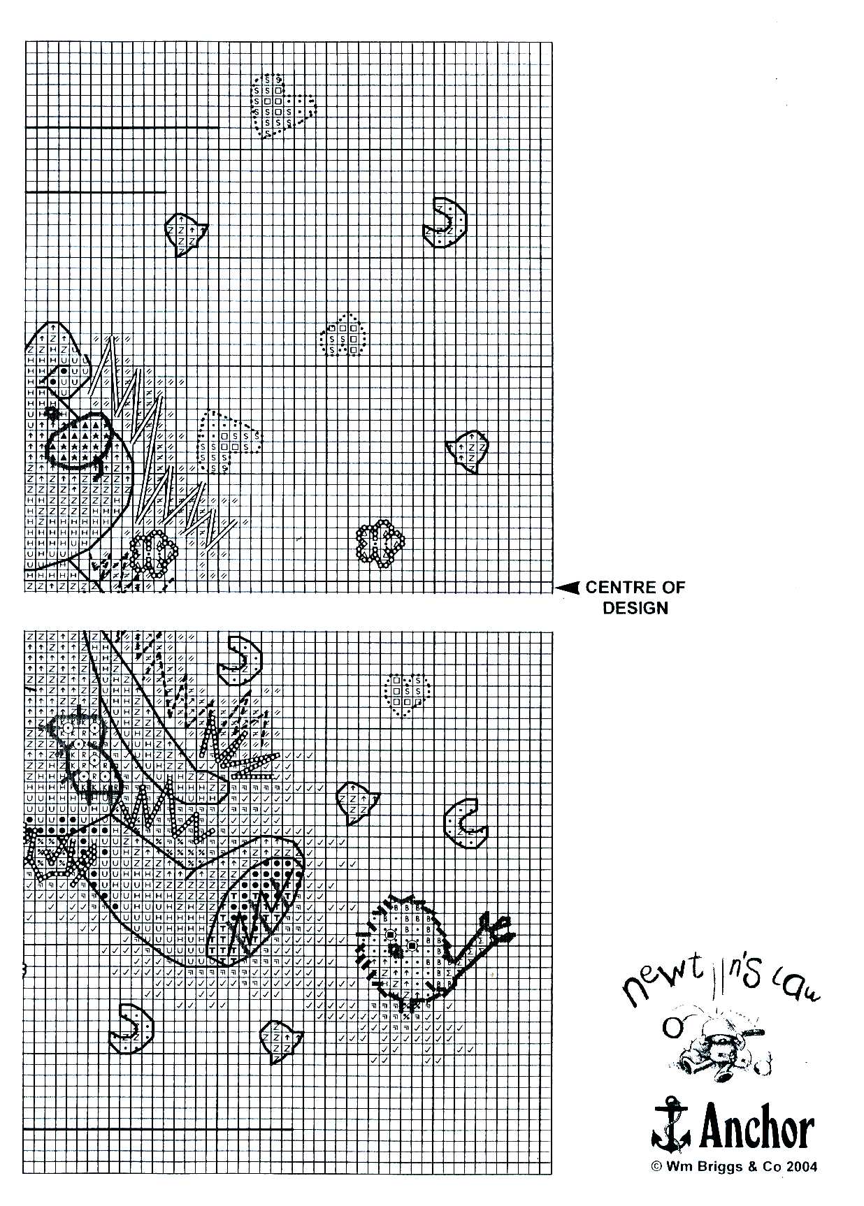 Schema punto croce Cuoricini 4