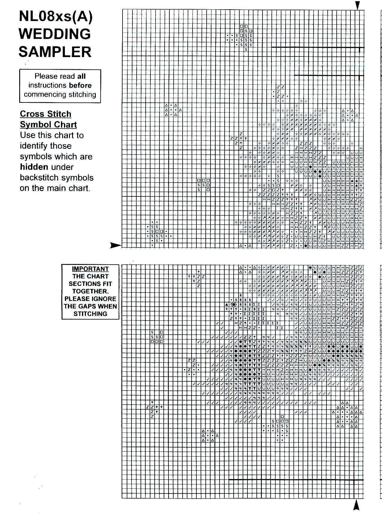 Schema punto croce Cuoricini 5