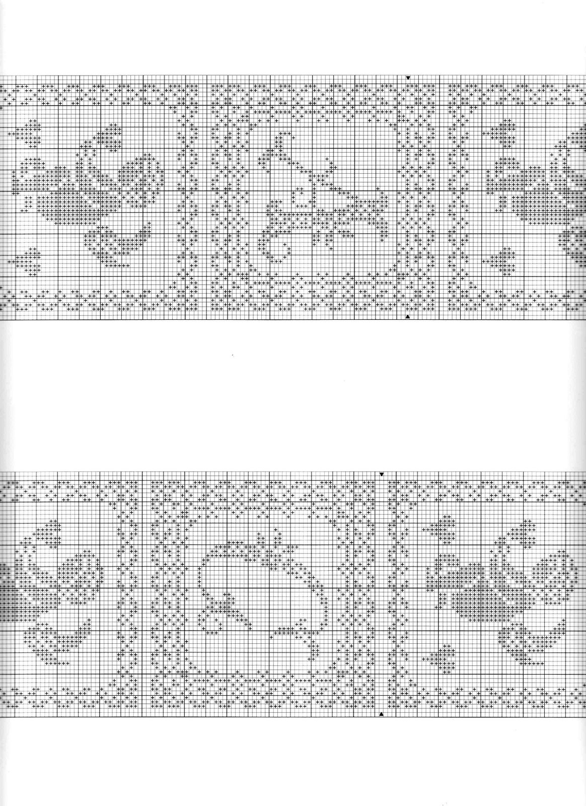 Schema punto croce Banner Angeli Monocromatico 02