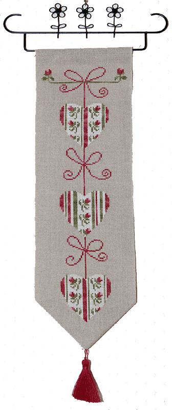 Schema punto croce Banner Cuori Patch 01