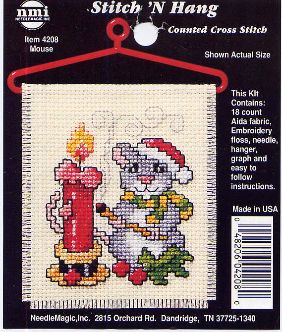 Schema punto croce Banner Topino Natalizio 01