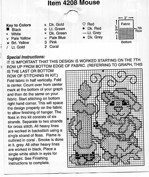 Schema punto croce Banner Topino Natalizio 02