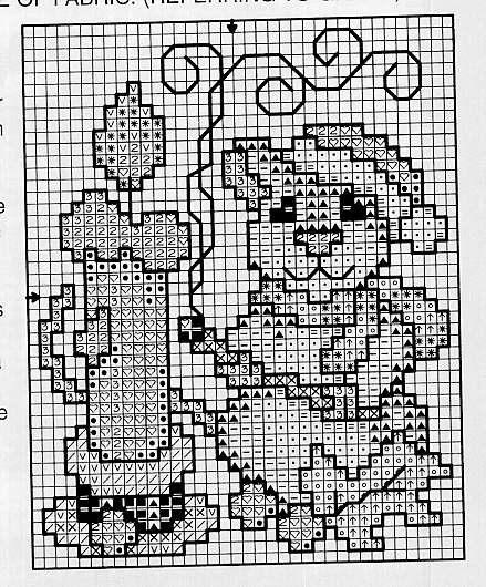 Schema punto croce Banner Topino Natalizio 03