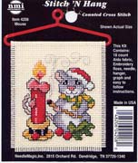 Schema punto croce Banner Topino Natalizio 01