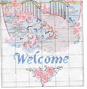 Schema punto croce Rose Cottage Welcome 05