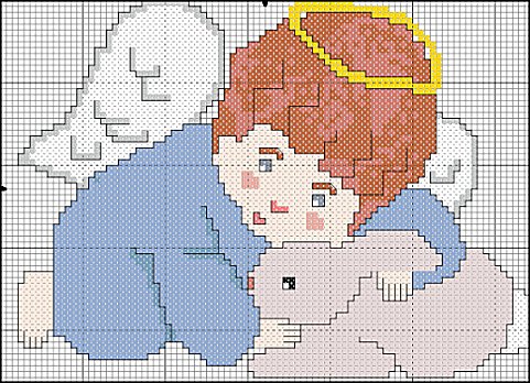 Schema punto croce Angioletto Coniglio