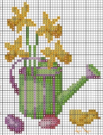 Schema punto croce Annaffiatoio Pulcino