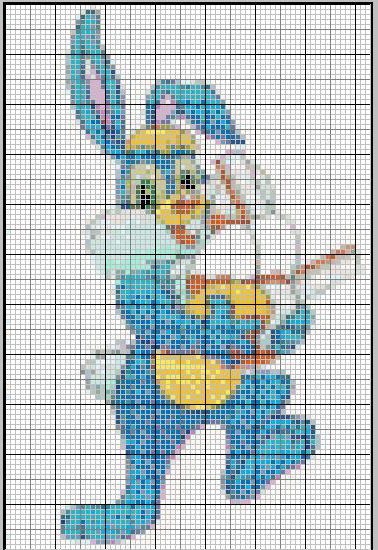 Schema punto croce Coniglietto Che Suona