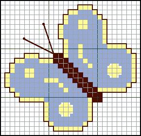 Schema punto croce Farfalla Azzurrina