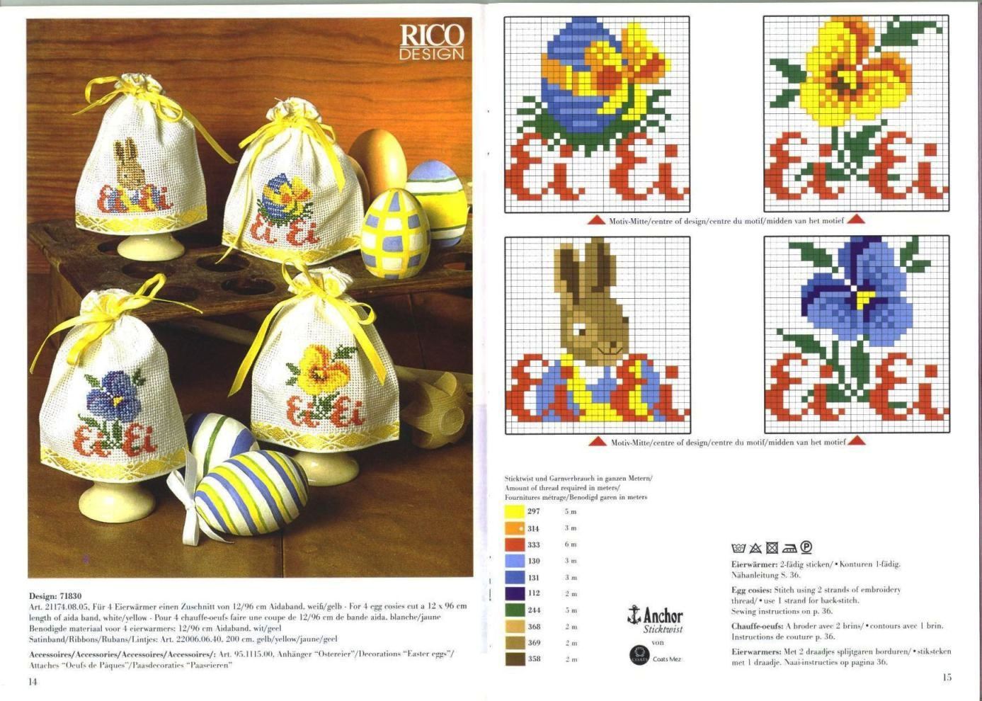 Schema punto croce Sacchettini Pasqua