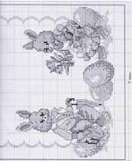 Schema punto croce Centrino Coniglietto 2