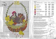 Schema punto croce Cestino Gallina 2