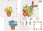 Schema punto croce Coniglio Vasetto Fiori