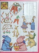 Schema punto croce Famiglia Coniglietti