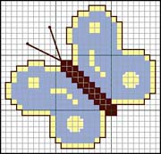 Schema punto croce Farfalla Azzurrina