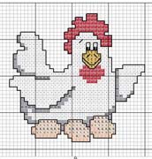 Schema punto croce Gallina