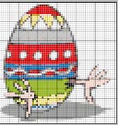 Schema punto croce Uovo Grande Colorato