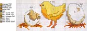 Schema punto croce Uovo Pulcino