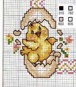 Schema punto croce Uovo Schiuso