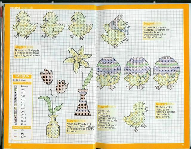 Schema punto croce Uova Pasquali 2