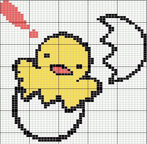 Schema punto croce Uovo Pulcino 3