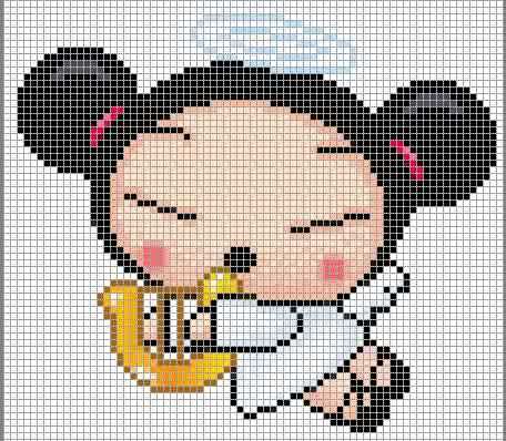 Schema punto croce Pucca Angioletto