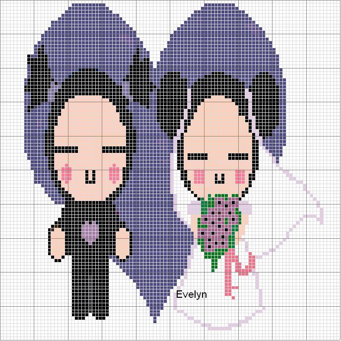 Schema punto croce Pucca Con Cappello