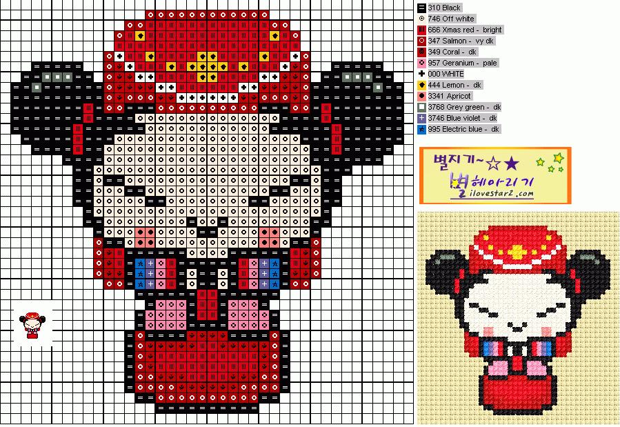 Schema punto croce Pucca Indiana