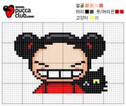 Schema punto croce Pucca Sorride