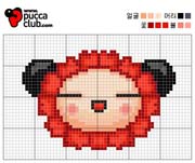 Schema punto croce Testa Fiore