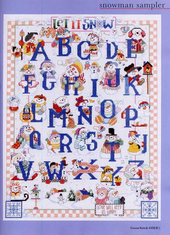 Schema punto croce Omini Alfabeto 1a