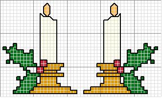 Schema punto croce Candele Ghi