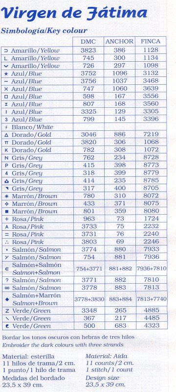 Schema punto croce Fatima 09