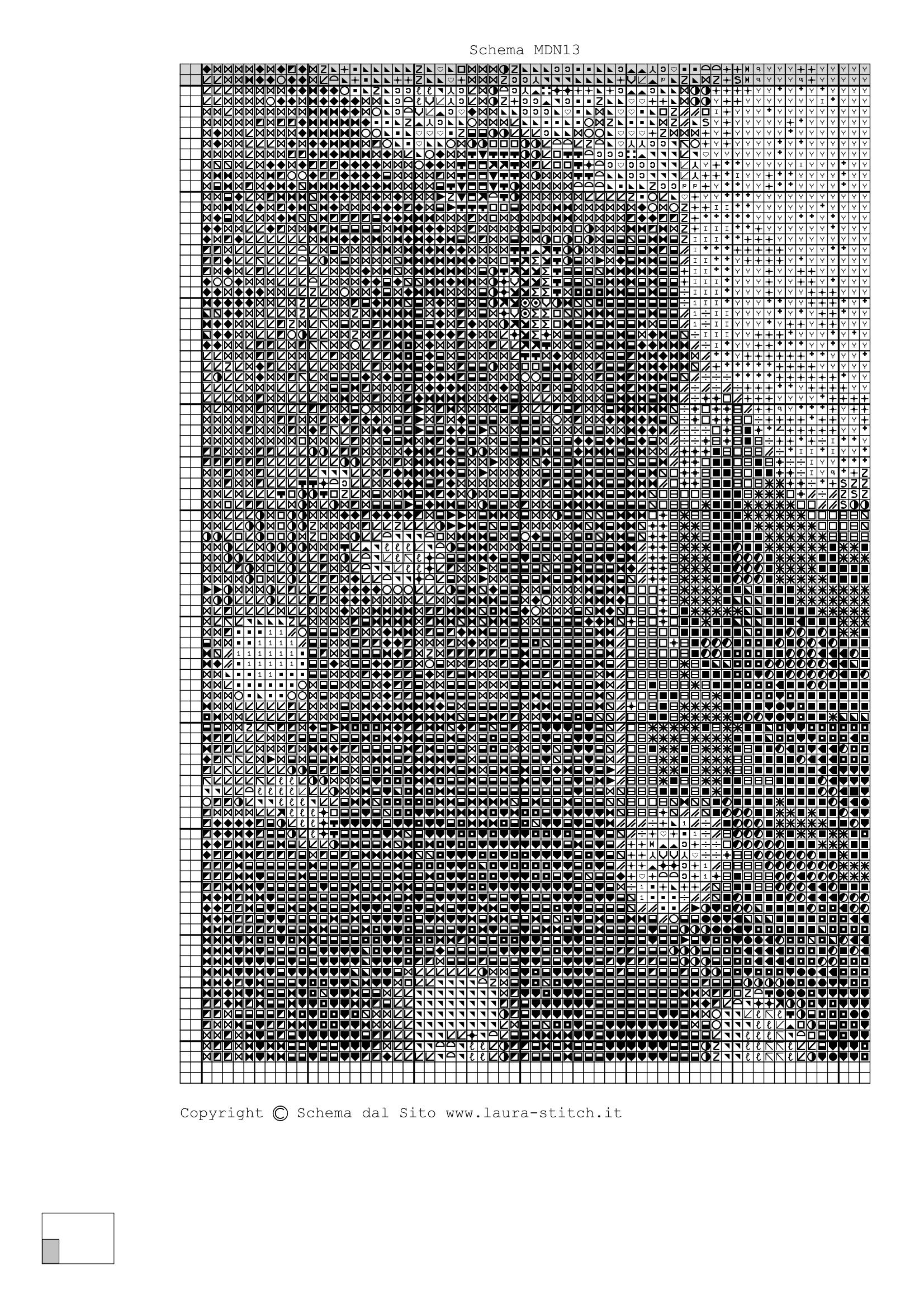 Schema punto croce Madonna 103