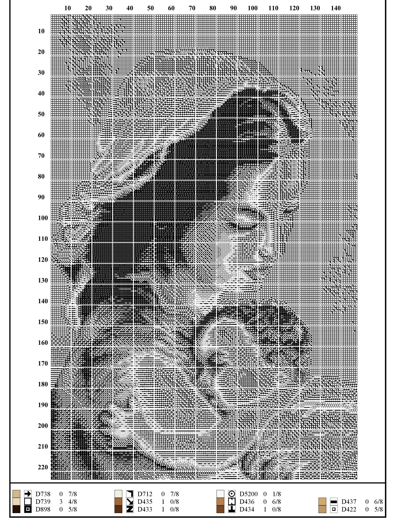 Schema punto croce Madonna Bellissima 01