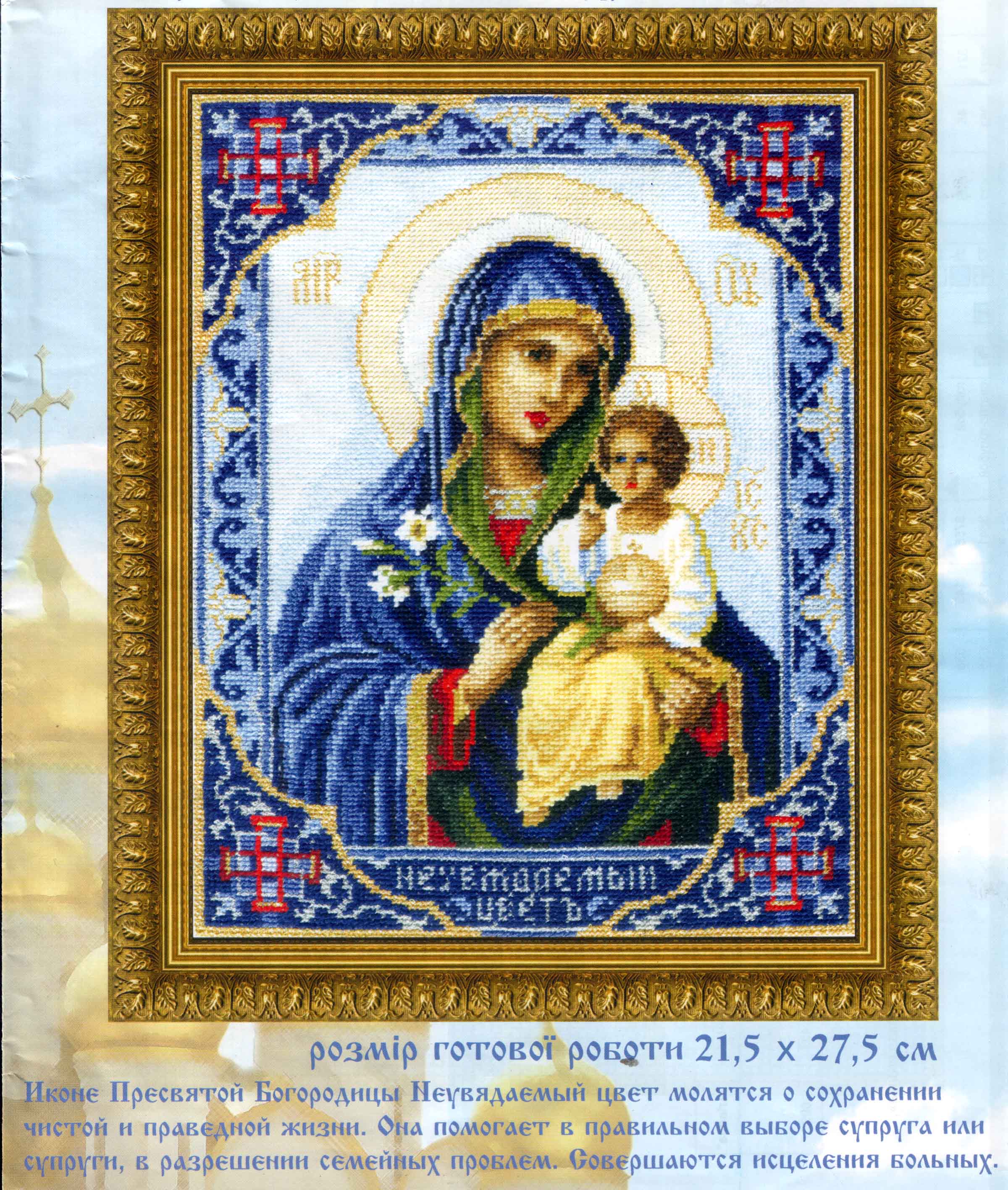 Schema punto croce Madonna Colorata 01