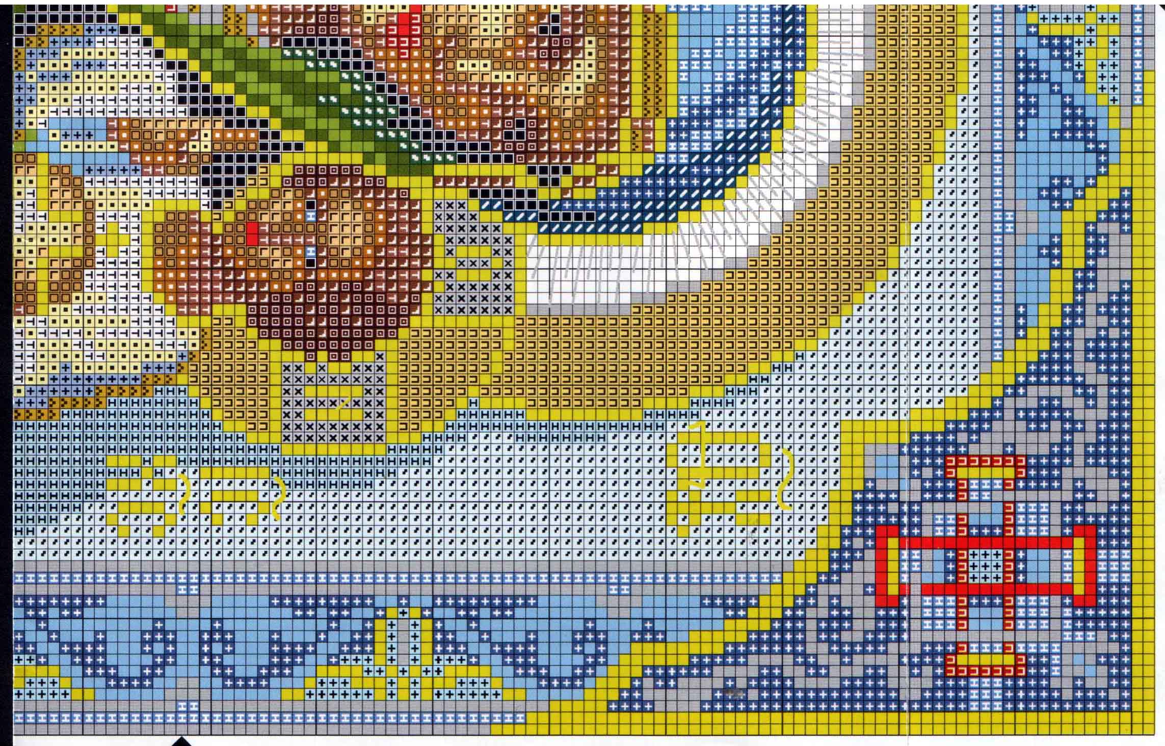 Schema punto croce Madonna Colorata 03