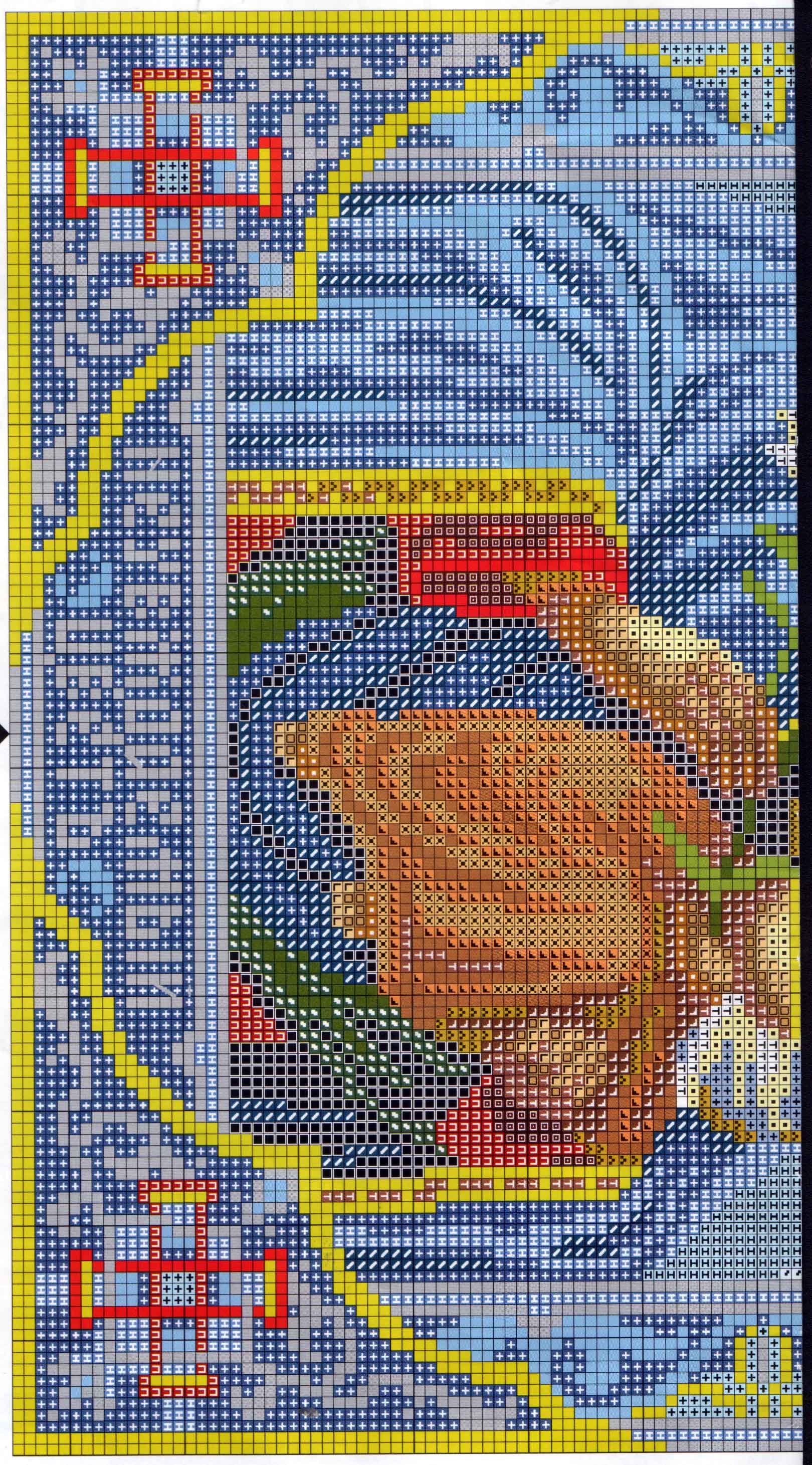 Schema punto croce Madonna Colorata 05